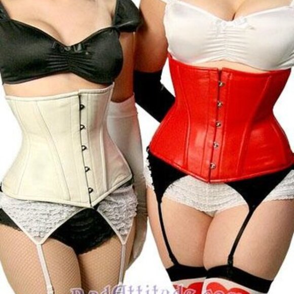MEDIUM BLACK/RED zipper corset 26" tight lacing - Picture 14 of 15